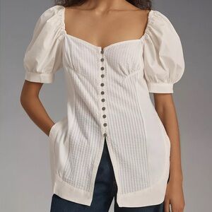 NWT Maeve Cream Puff Sleeve Blouse